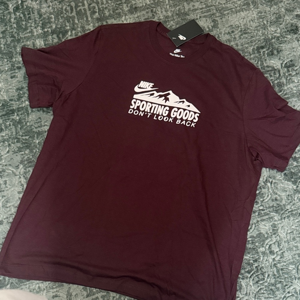 Nike Burgundy Sporting Goods Tee NEW